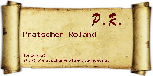 Pratscher Roland névjegykártya